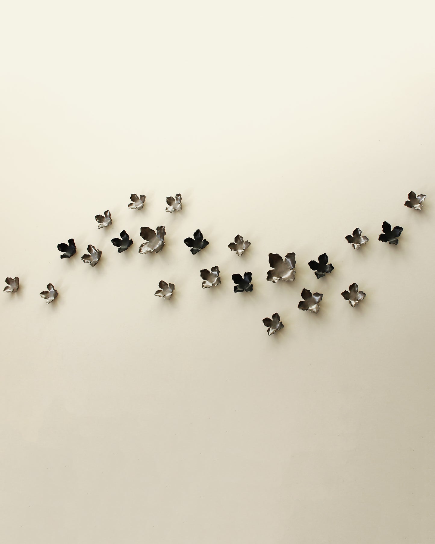 Garland - Metallic Bronze and Black Wall Art Flowers - Floral Porcelain 3D Ceramic Sculpture 22