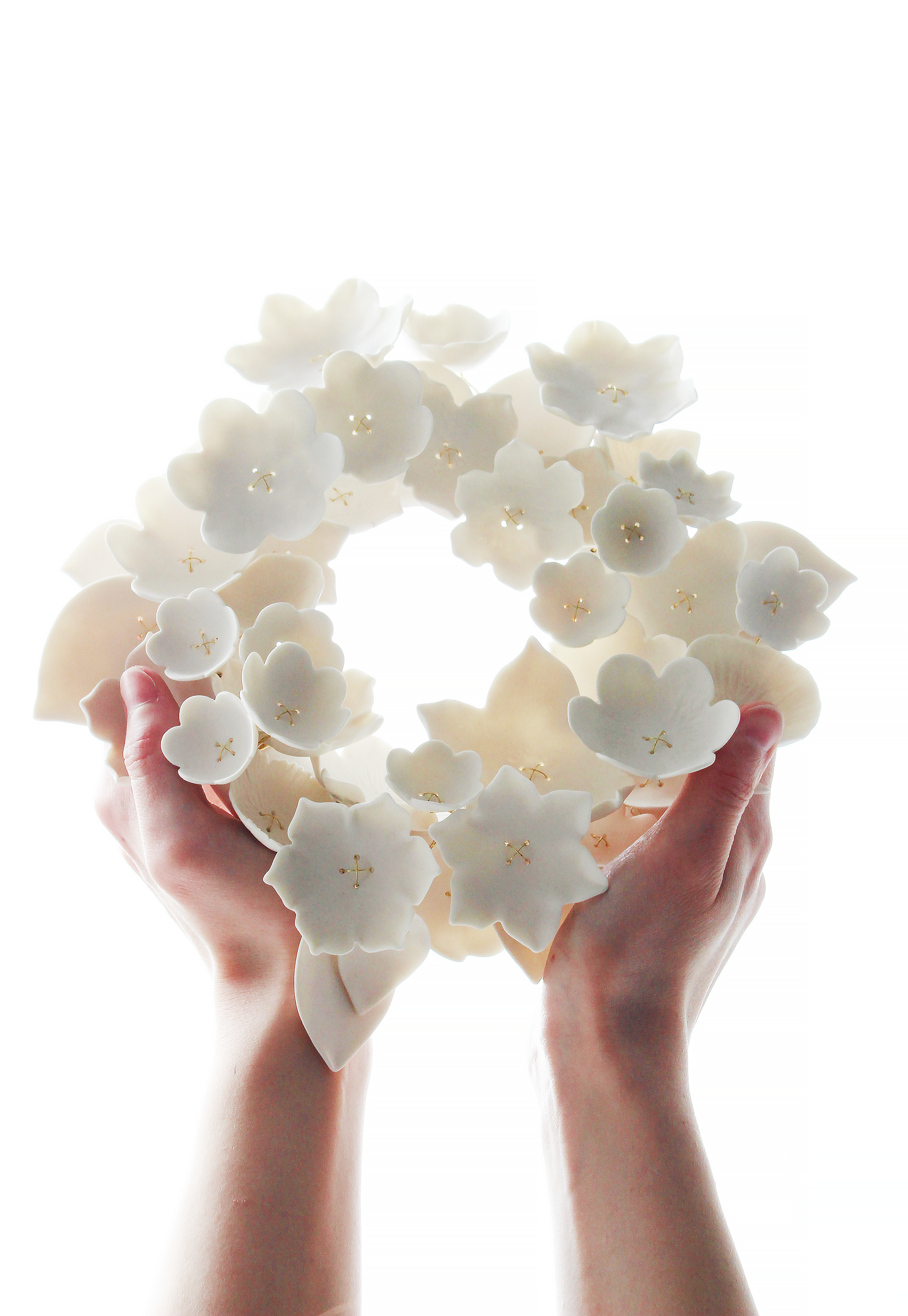 Wreath - Original Porcelain Ceramic Floral Sculpture