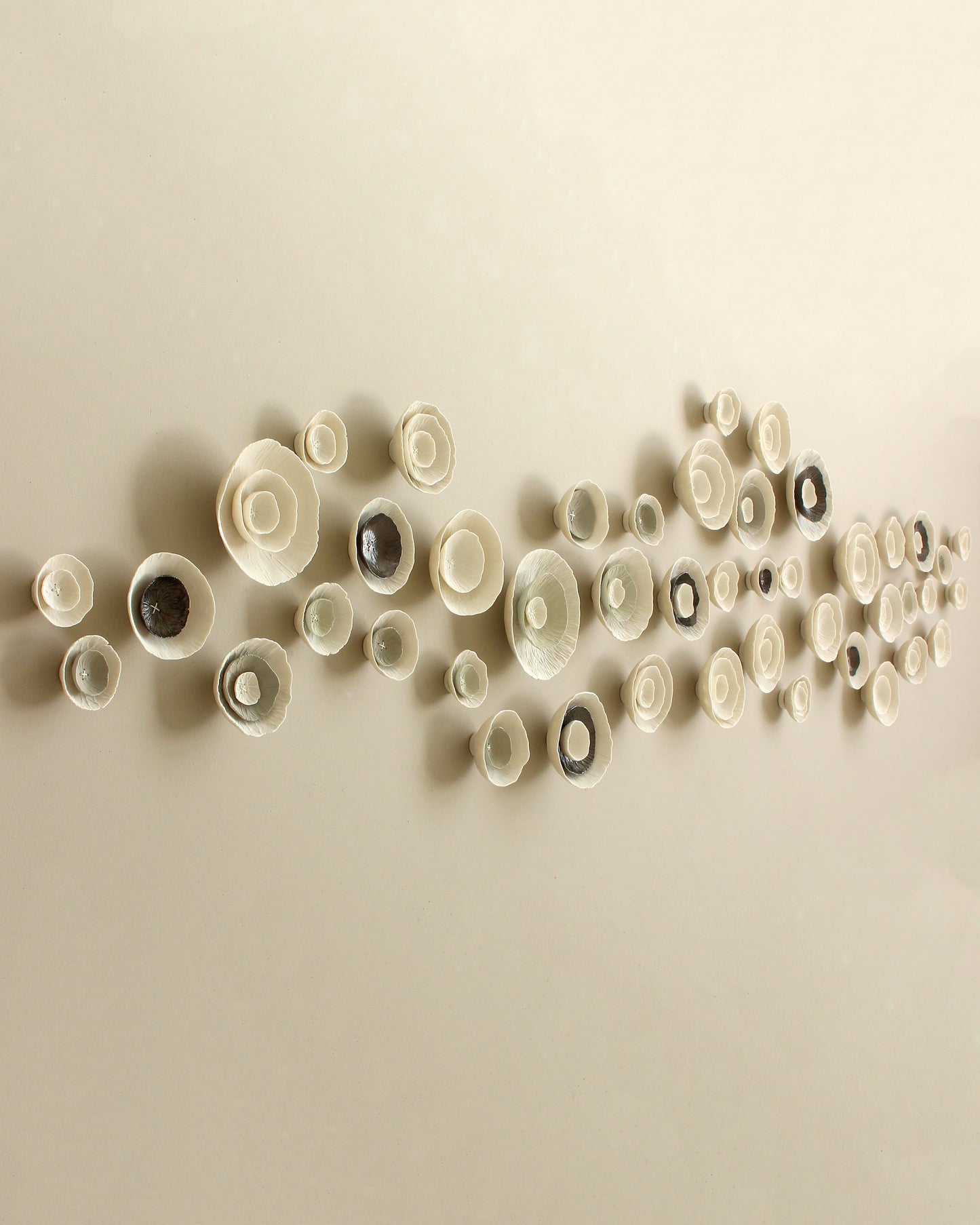 Floreo - Natural Porcelain and Bronze Textured Ceramic Wall Art Sculpture Made to Order