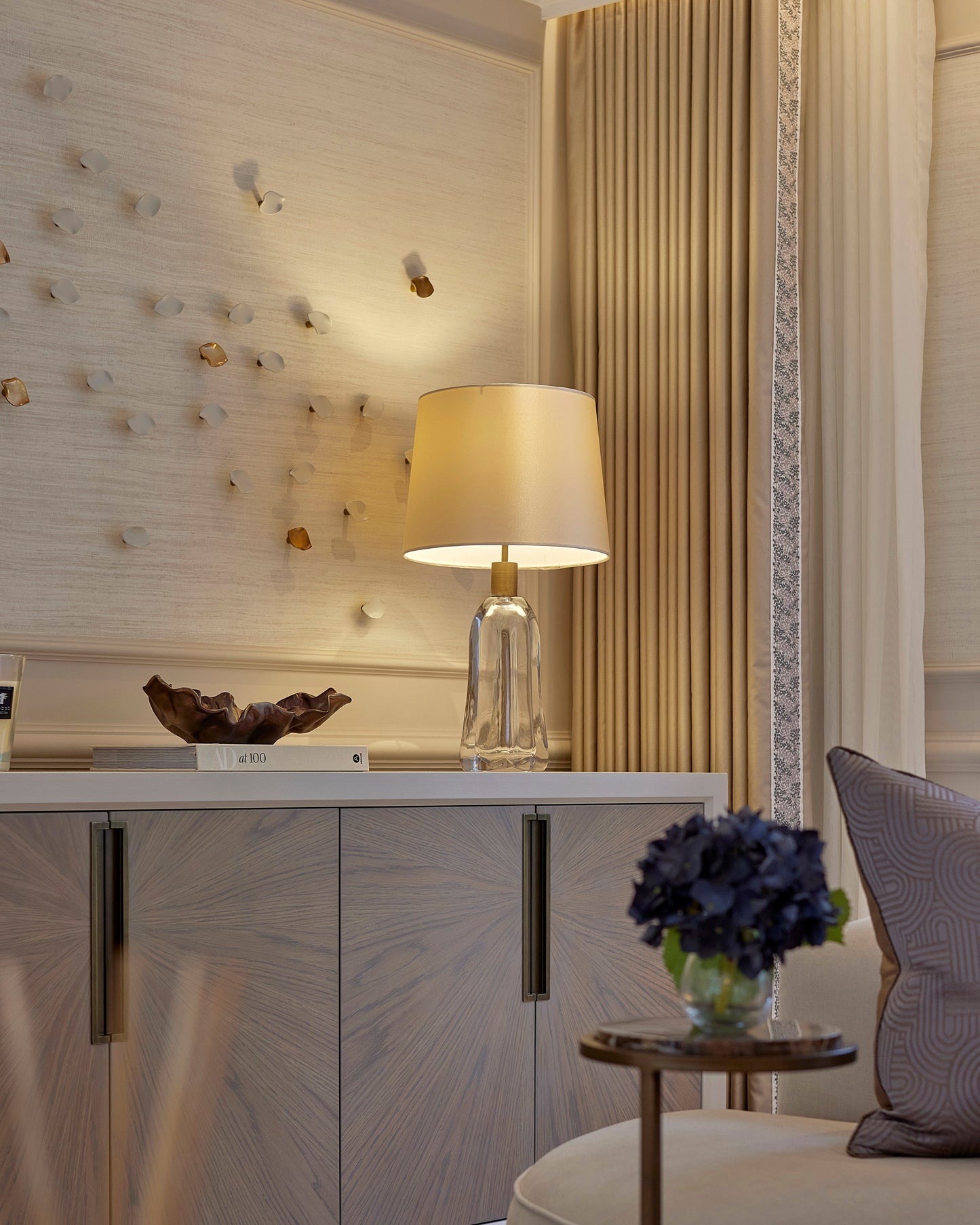 Serenity - Wall Art Sculpture Set of White and Gold Petals (45)