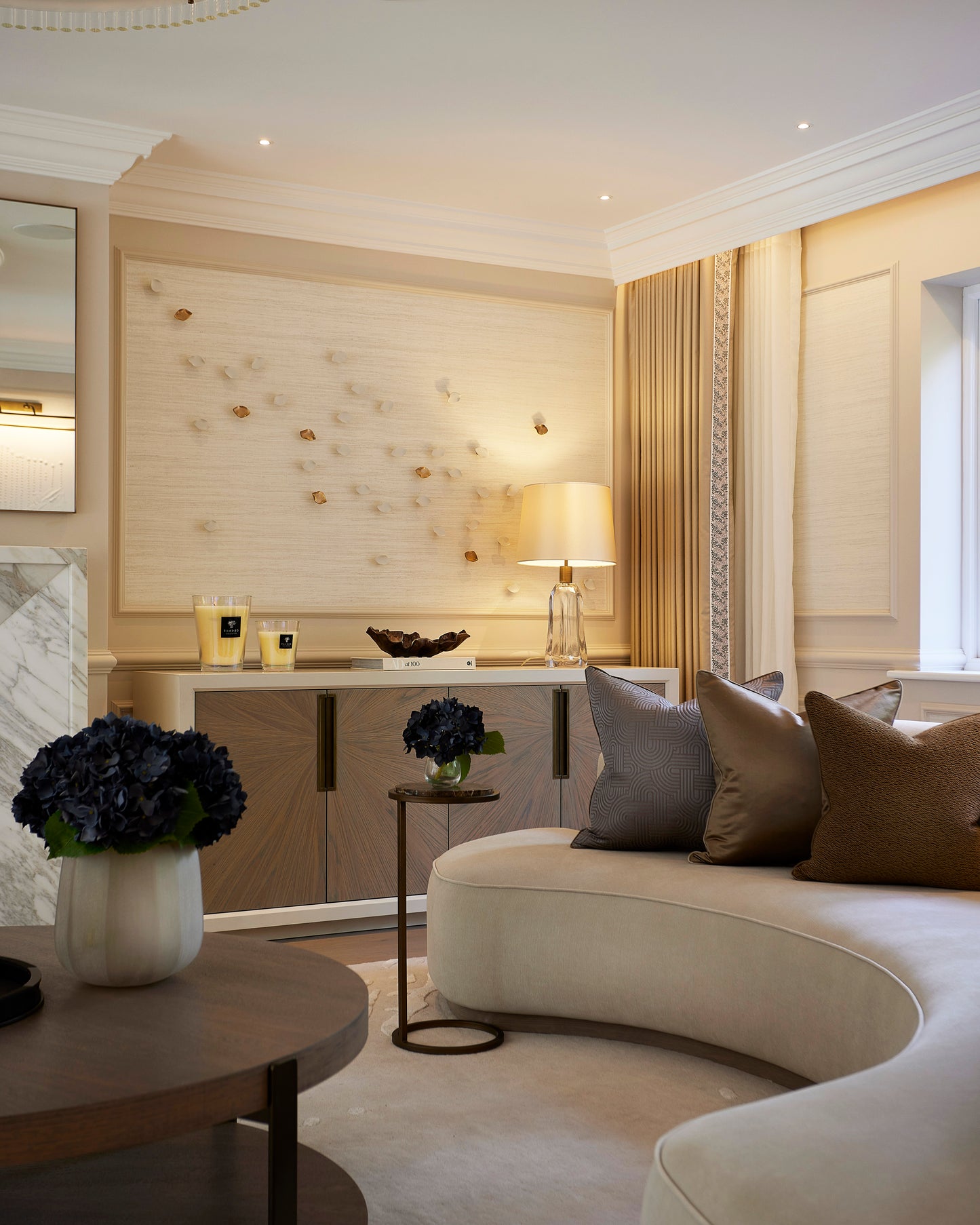 Serenity - Wall Art Sculpture Set of White and Gold Petals (45)