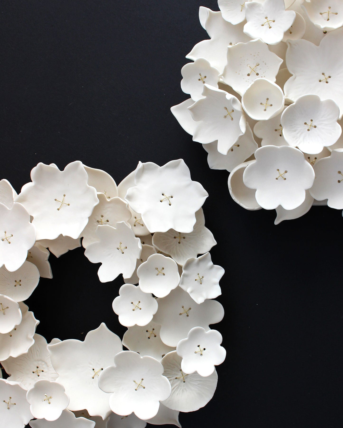 Wreath - Original Porcelain Ceramic Floral Sculpture