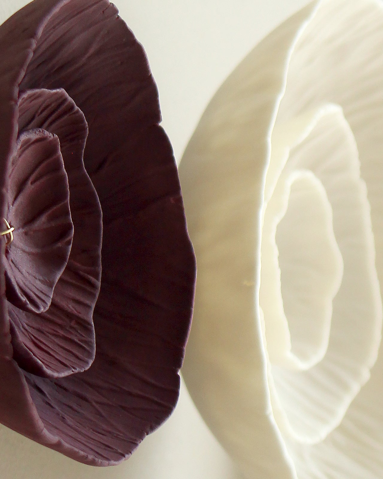 Floreo - Natural Porcelain and Bronze Textured Ceramic Wall Art Sculpture Made to Order
