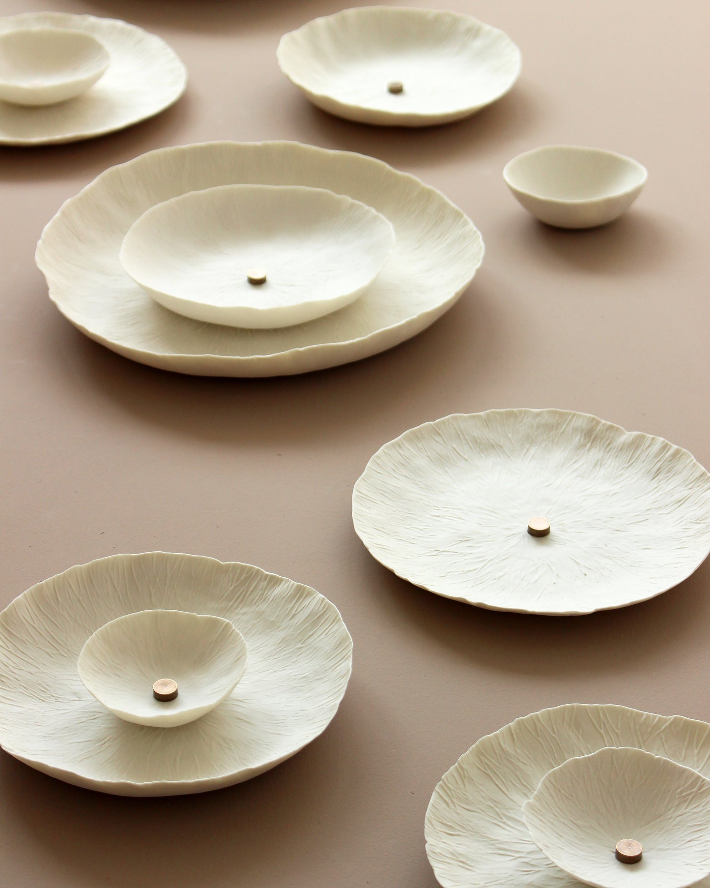 Flourish - Extra Large Circular Layered Flora Wall Art Sculpture with Studded Detail