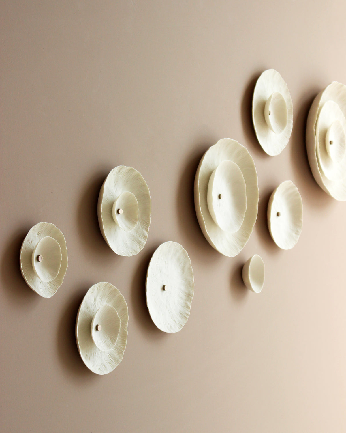 Flourish - Extra Large Circular Layered Flora Wall Art Sculpture with Studded Detail