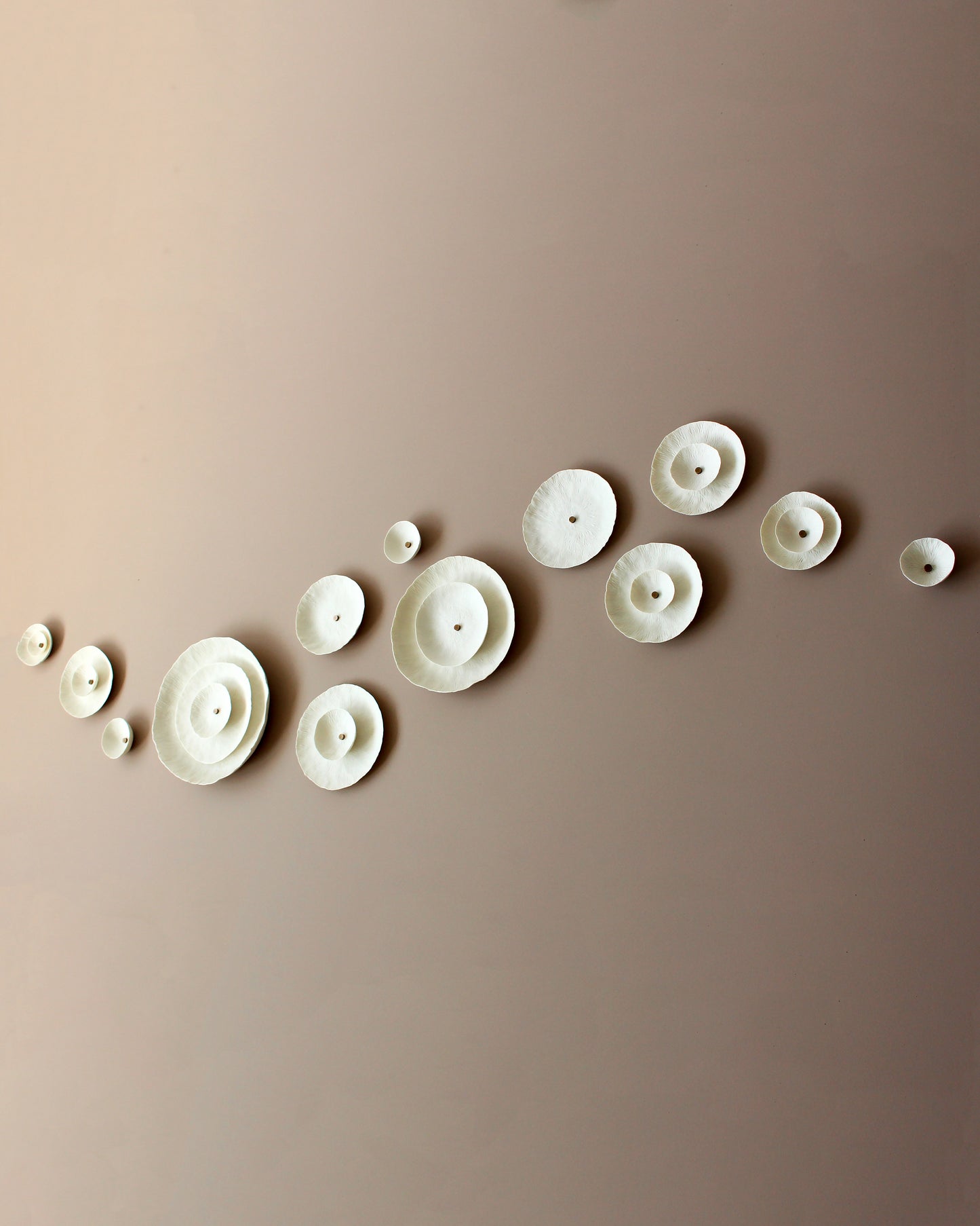 Flourish - Extra Large Circular Layered Flora Wall Art Sculpture with Studded Detail