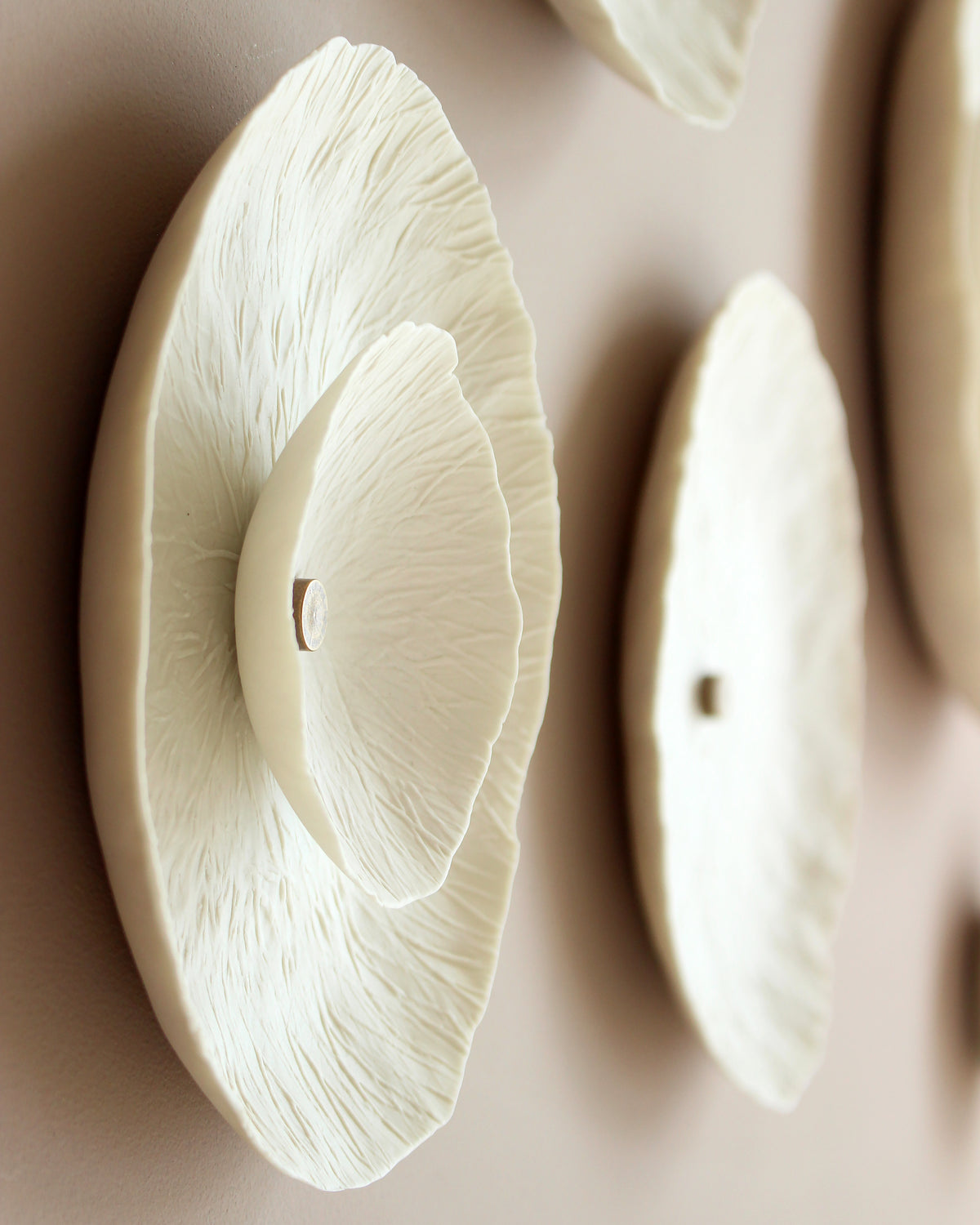 Flourish - Extra Large Circular Layered Flora Wall Art Sculpture with Studded Detail
