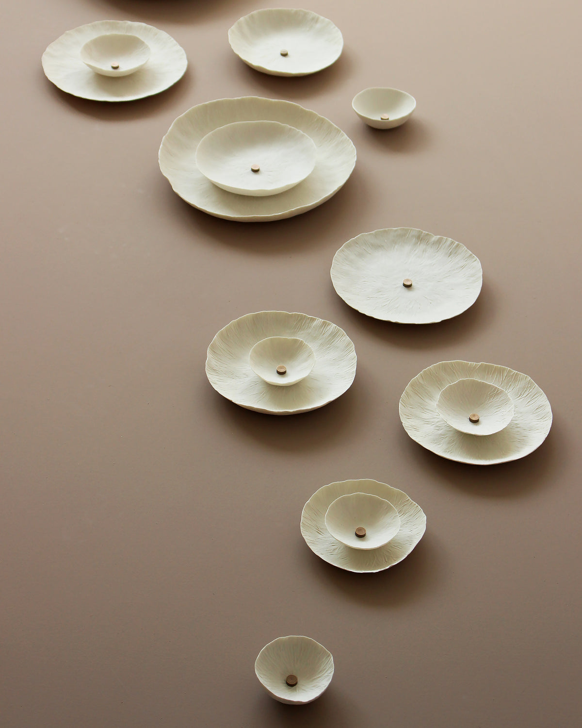 Flourish - Extra Large Circular Layered Flora Wall Art Sculpture with Studded Detail