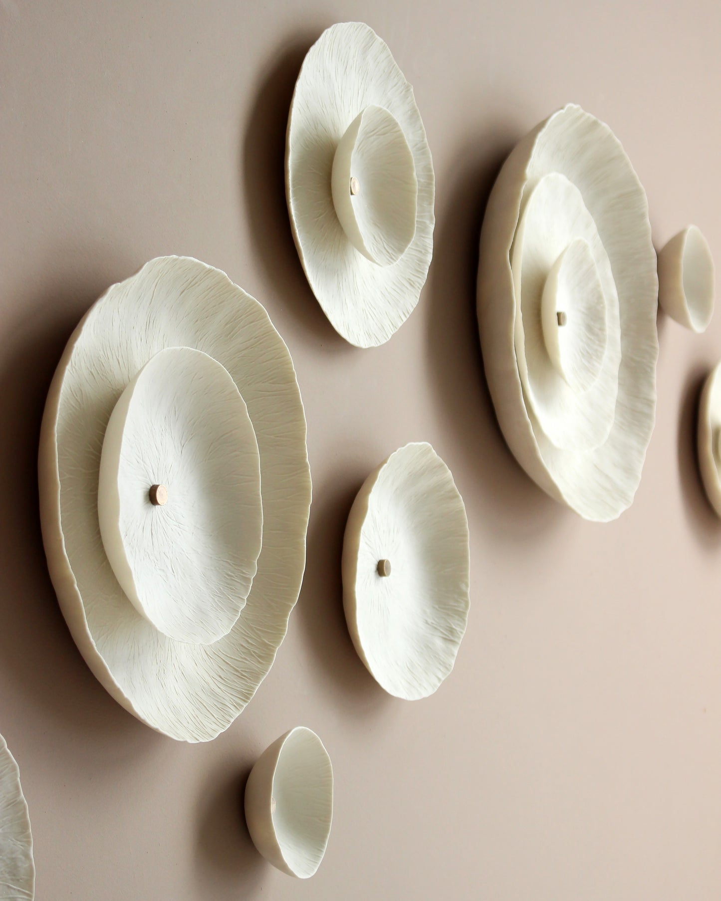 Flourish - Extra Large Circular Layered Flora Wall Art Sculpture with Studded Detail