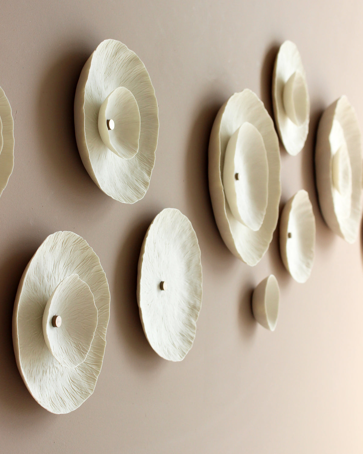 Flourish - Extra Large Circular Layered Flora Wall Art Sculpture with Studded Detail