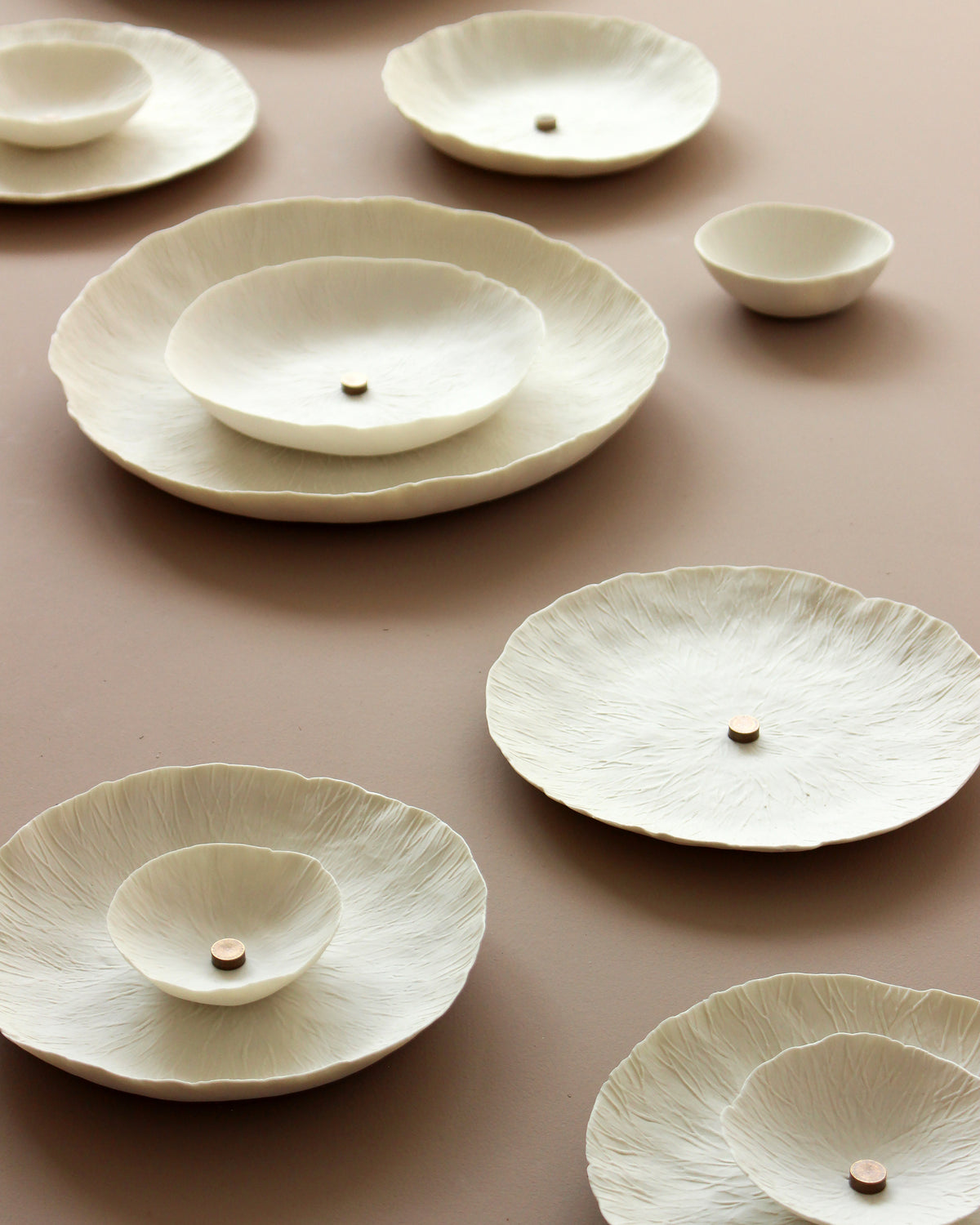 Flourish - Extra Large Circular Layered Flora Wall Art Sculpture with Studded Detail