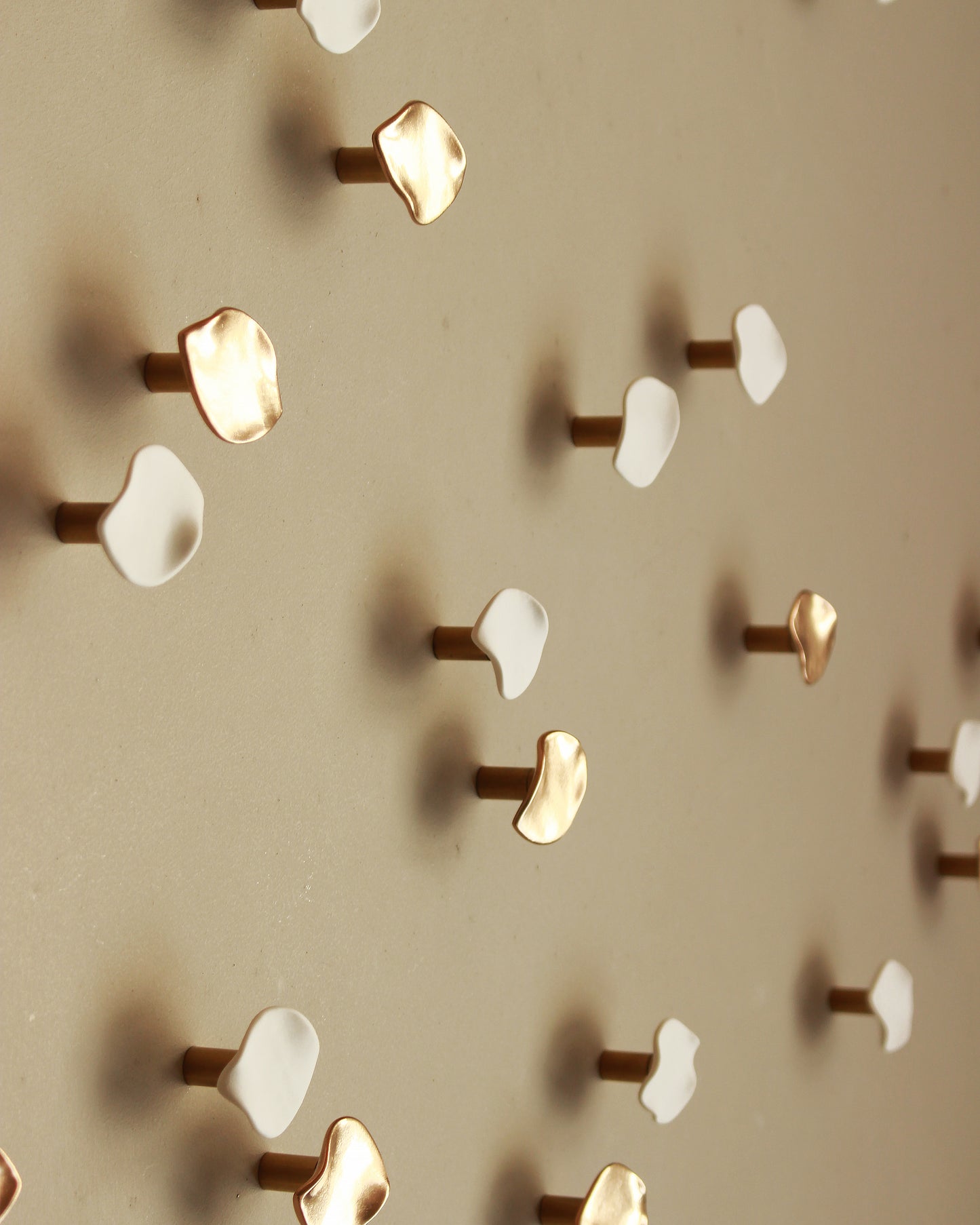 Serenity - Wall Art Sculpture Set of White and Gold Petals (45)