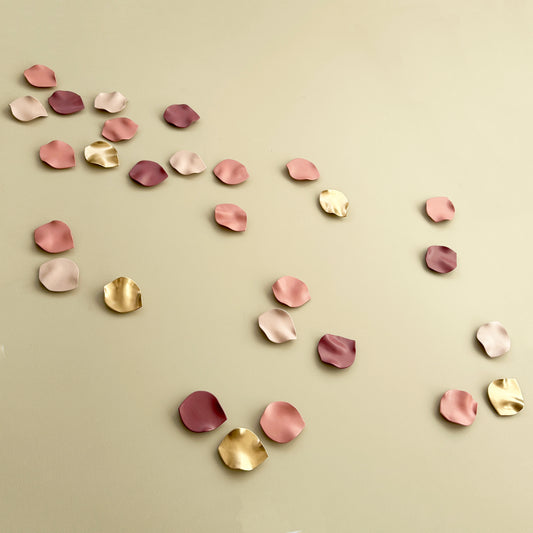 Blossom - Large wall art 28 Petal wall sculptures in dusky pinks, burgundy purple and gold porcelain Handmade porcelain ceramic