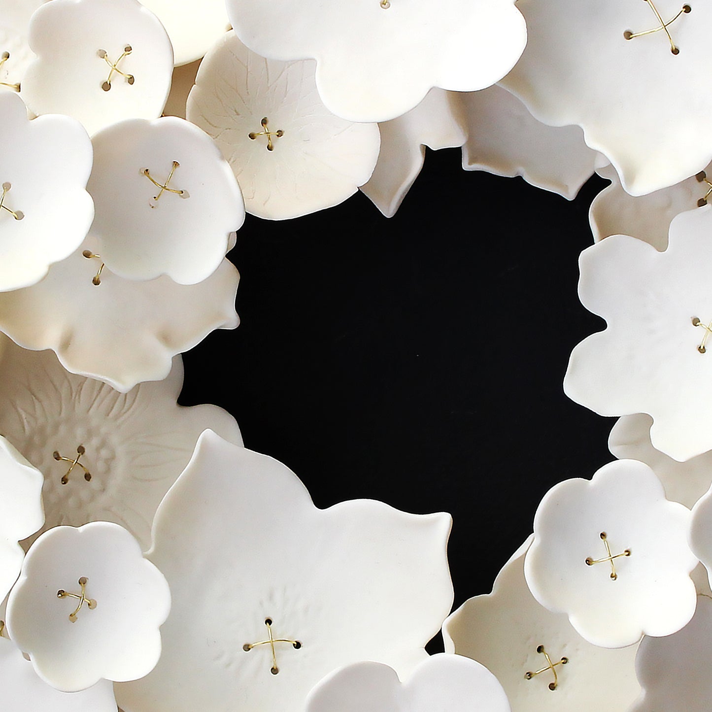 Wreath - Original Porcelain Ceramic Floral Sculpture