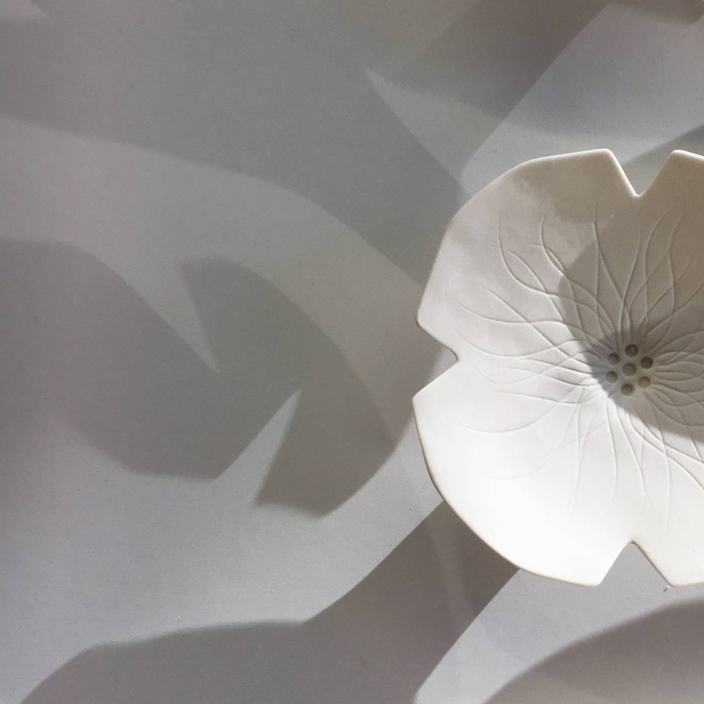 15 Graces Extra Large white & gold wall art Contemporary sculpture Ceramic flowers porcelain Unique modern original artwork MADE TO ORDER