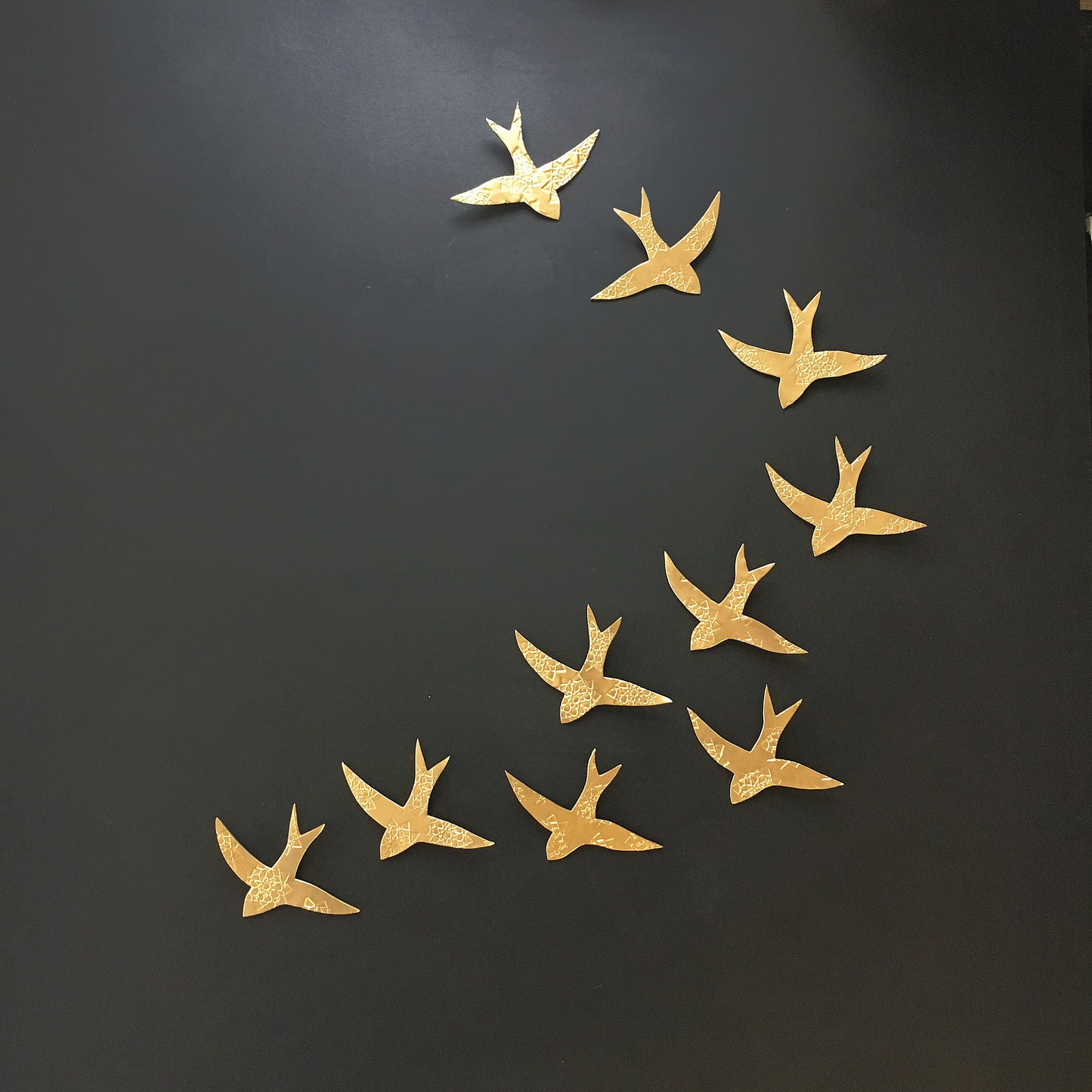 Large wall art 9 ceramic birds | Moroccan decor swallows | 3D nature wall art sculpture | Kitchen bathroom living room bedroom artwork